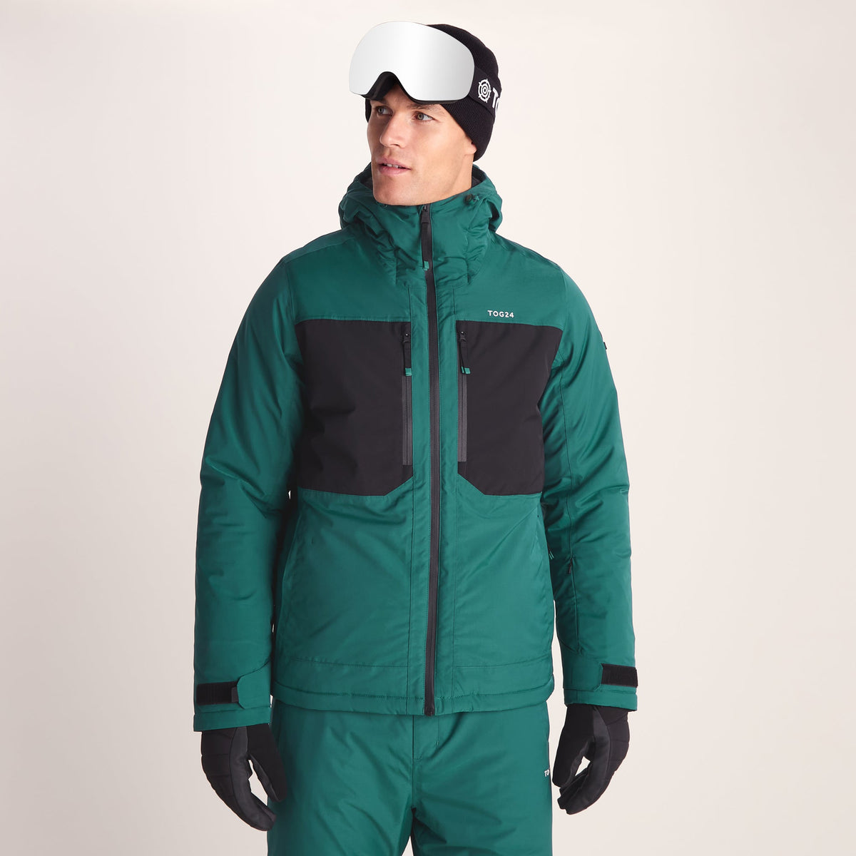 Avoriaz Mens Performance Waterproof Insulated Ski Jacket - Dark Turquoise/Black - Image 6