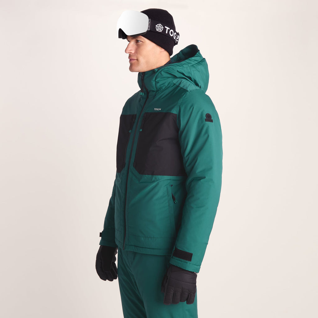 Avoriaz Mens Performance Waterproof Insulated Ski Jacket - Dark Turquoise/Black - Image 3