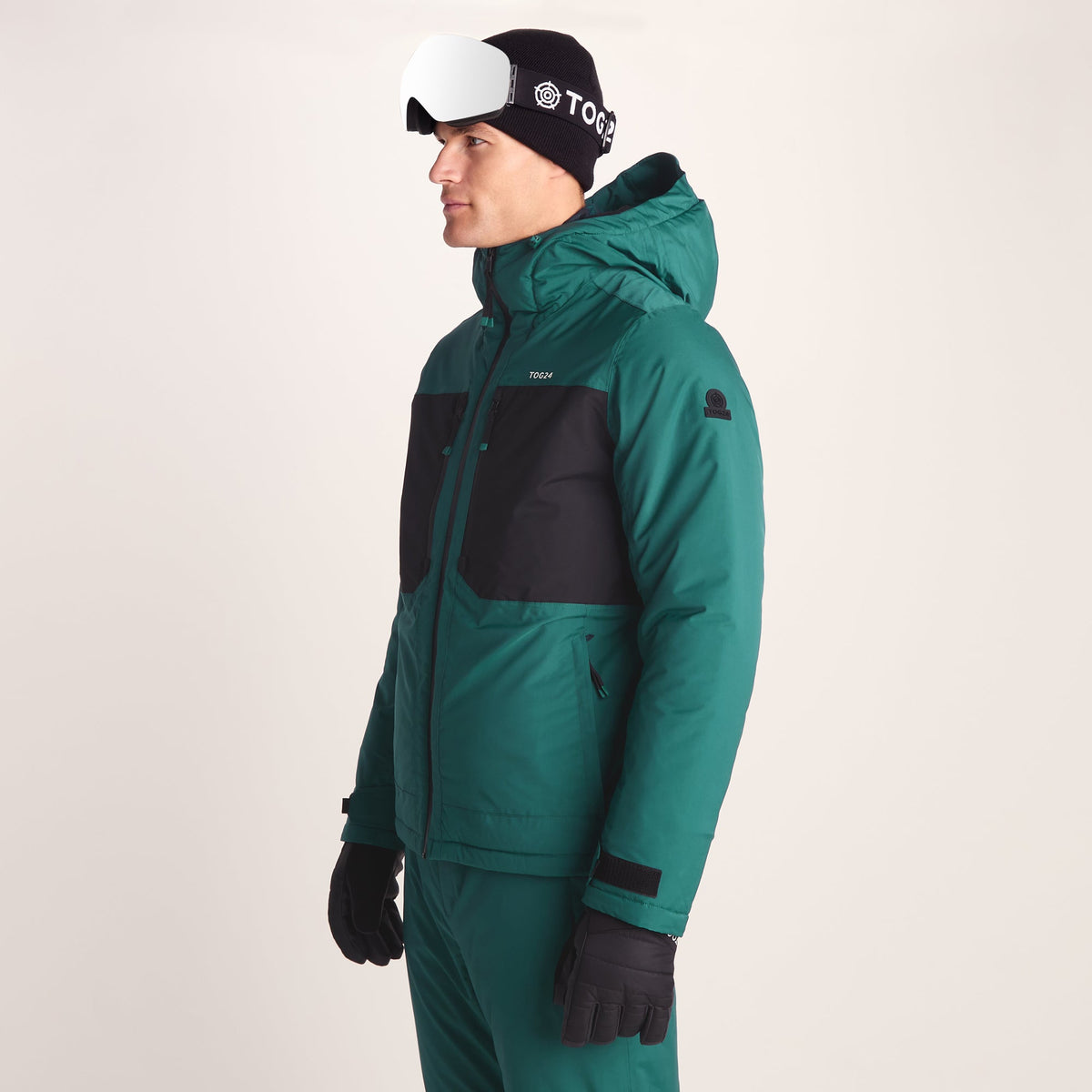 Avoriaz Mens Performance Waterproof Insulated Ski Jacket - Dark Turquoise/Black - Image 3