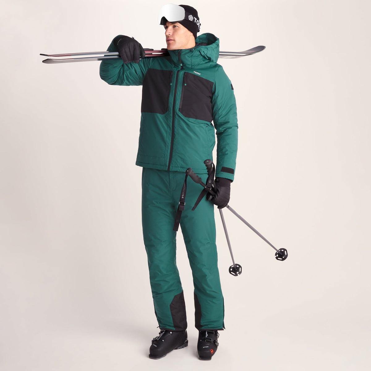 Avoriaz Mens Performance Waterproof Insulated Ski Jacket - Dark Turquoise/Black - Image 4