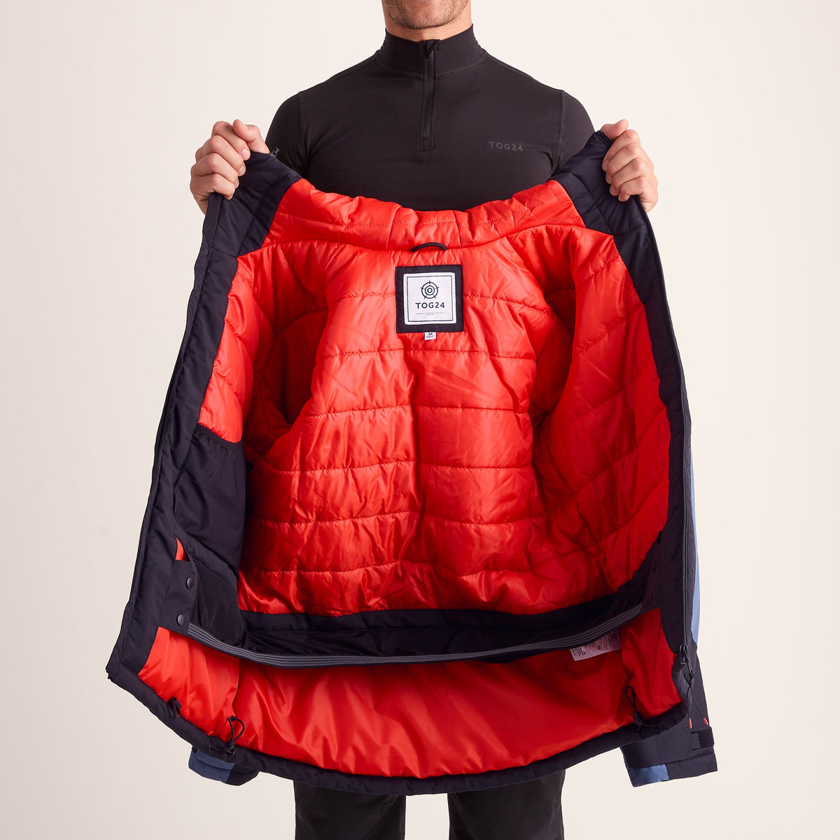 Avoriaz Mens Performance Waterproof Insulated Ski Jacket - Black/Fjord Blue - Image 18