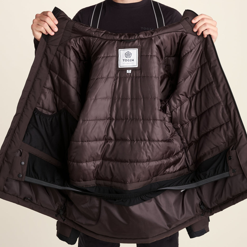 Avoriaz Mens Performance Waterproof Insulated Ski Jacket - Chocolate Brown - Image 17