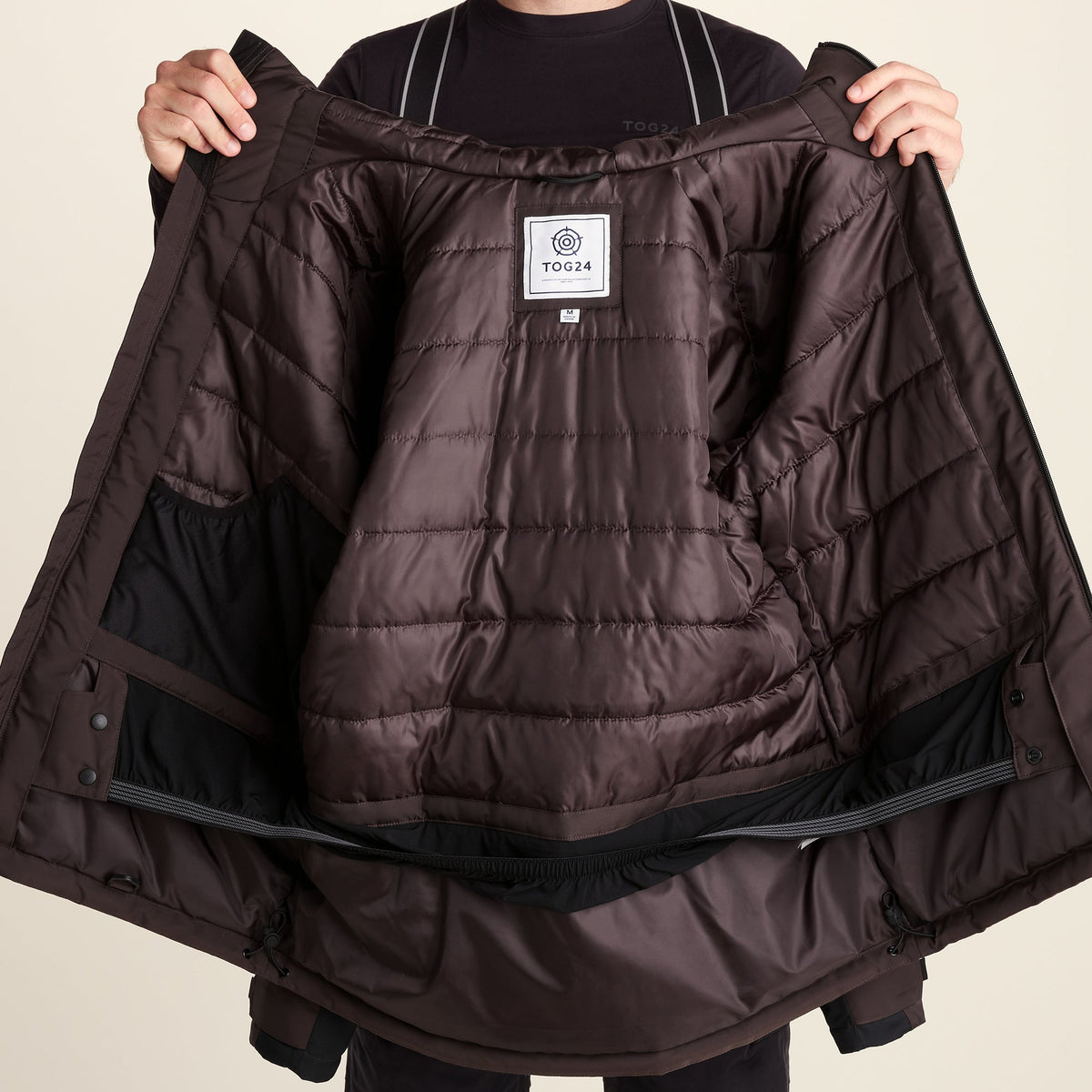 Avoriaz Mens Performance Waterproof Insulated Ski Jacket - Chocolate Brown - Image 17