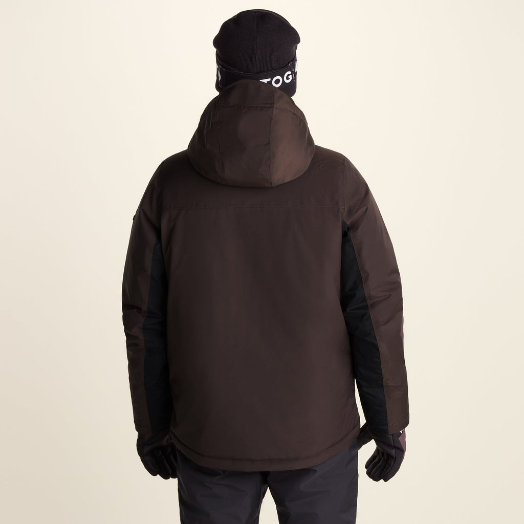 Avoriaz Mens Performance Waterproof Insulated Ski Jacket - Chocolate Brown - Image 3