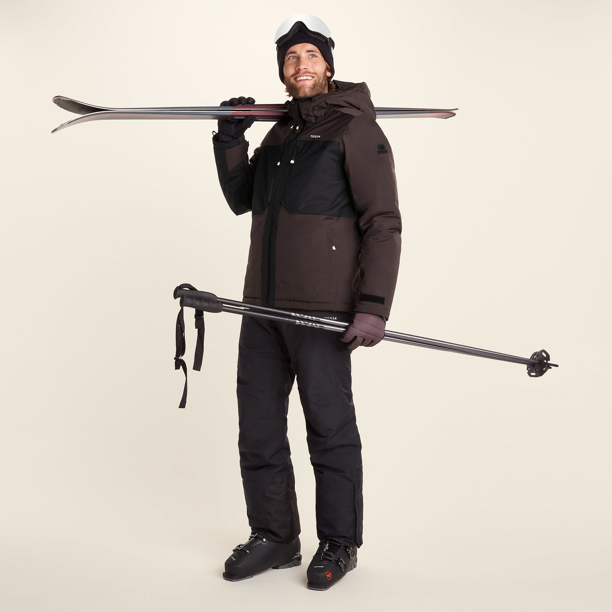 Avoriaz Mens Performance Waterproof Insulated Ski Jacket - Chocolate Brown - Image 5