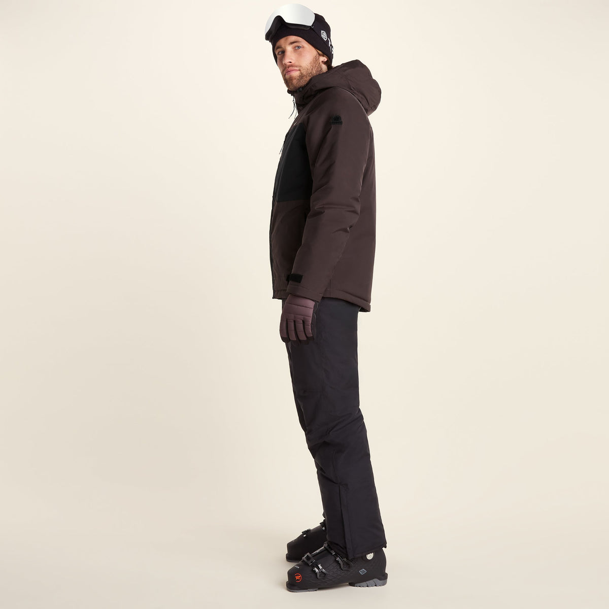 Avoriaz Mens Performance Waterproof Insulated Ski Jacket - Chocolate Brown - Image 6