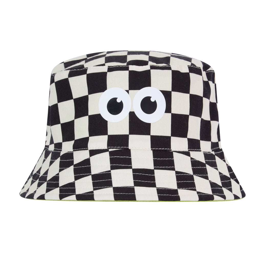 Balkhi Kids Shaun the Sheep Bucket Hat - Black White Checkerboard - Image 4