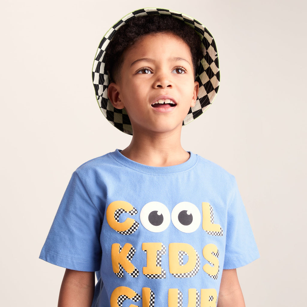 Balkhi Kids Shaun the Sheep Bucket Hat - Black White Checkerboard - Image 3