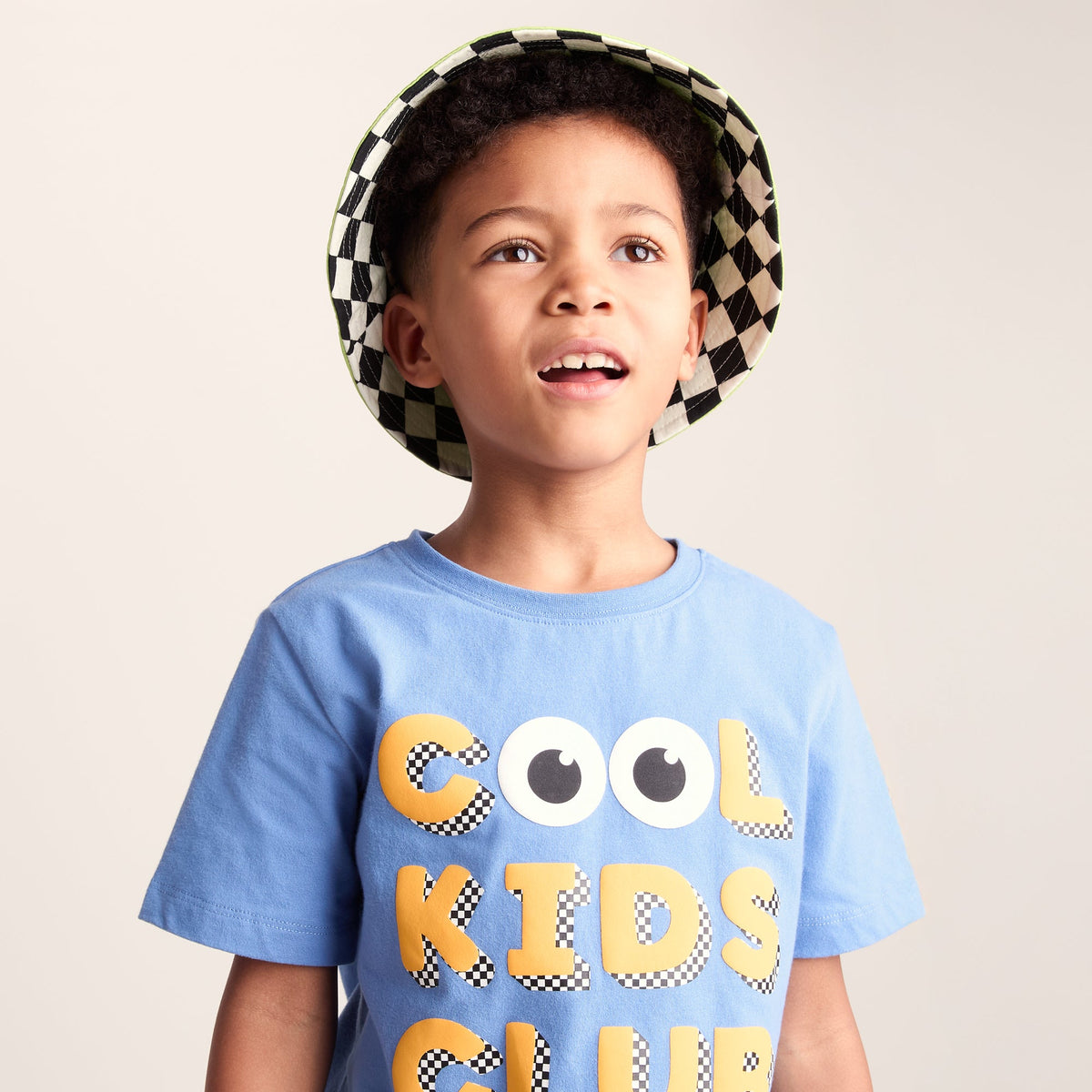 Balkhi Kids Shaun the Sheep Bucket Hat - Black White Checkerboard - Image 3