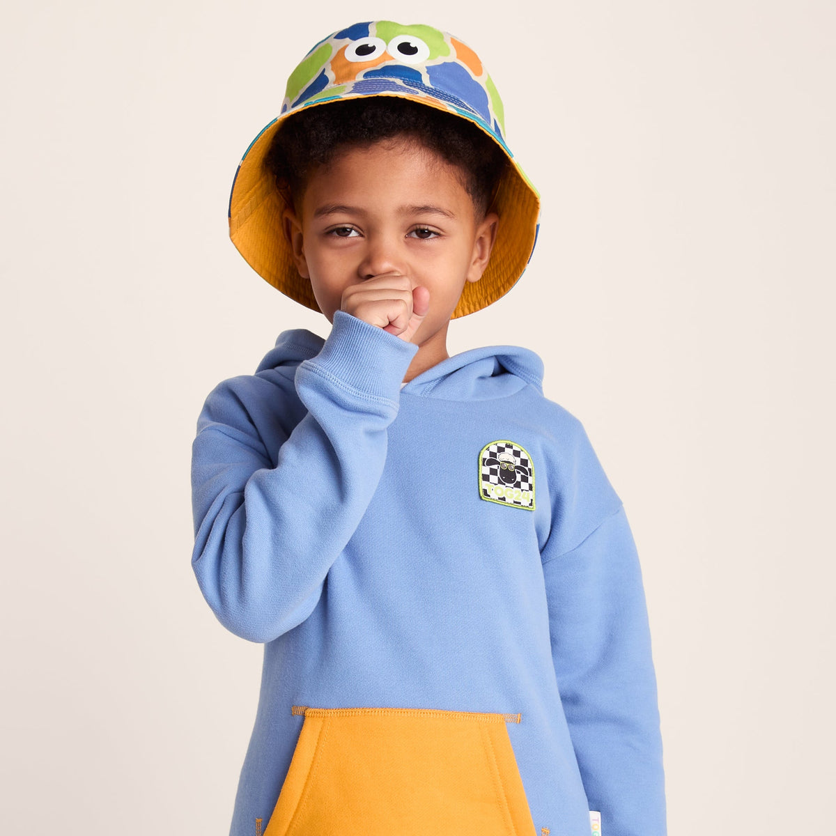 Balkhi Kids Shaun the Sheep Bucket Hat - Lime Cloud Print - Image 5