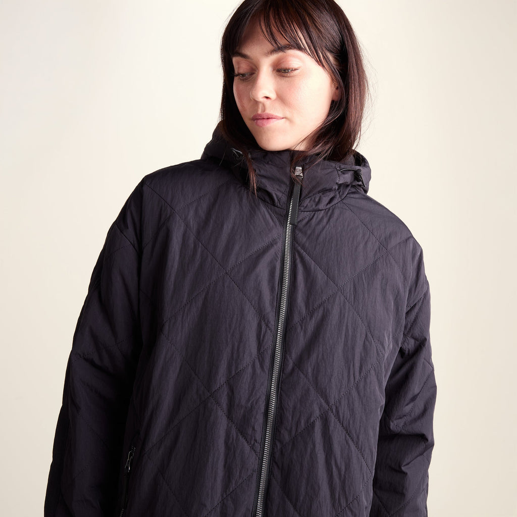 Banton Womens Oversized Shower Resistant Insulated Jacket - Black - Image 6