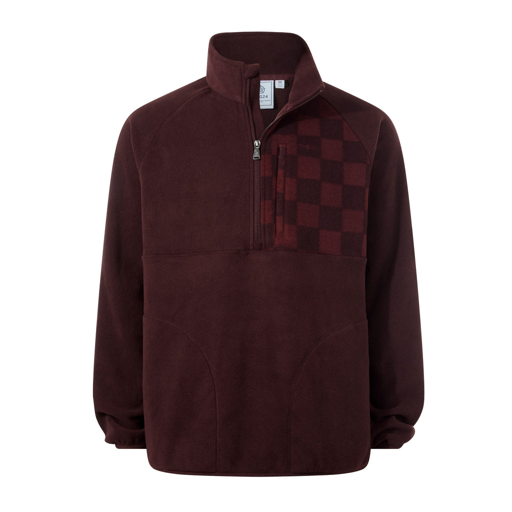 Barker Mens Midweight Microfleece Half Zip Pullover - Deep Brown - Image 7