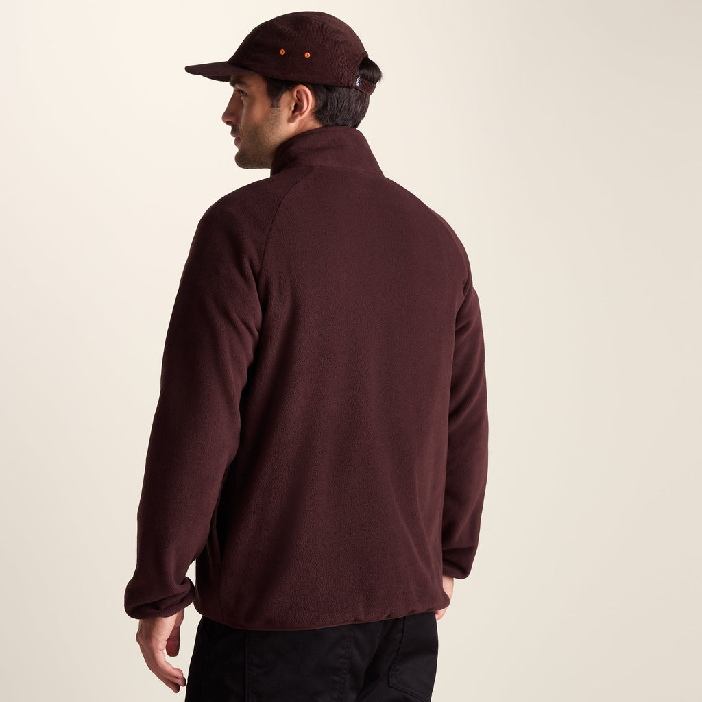 Barker Mens Midweight Microfleece Half Zip Pullover - Deep Brown - Image 3