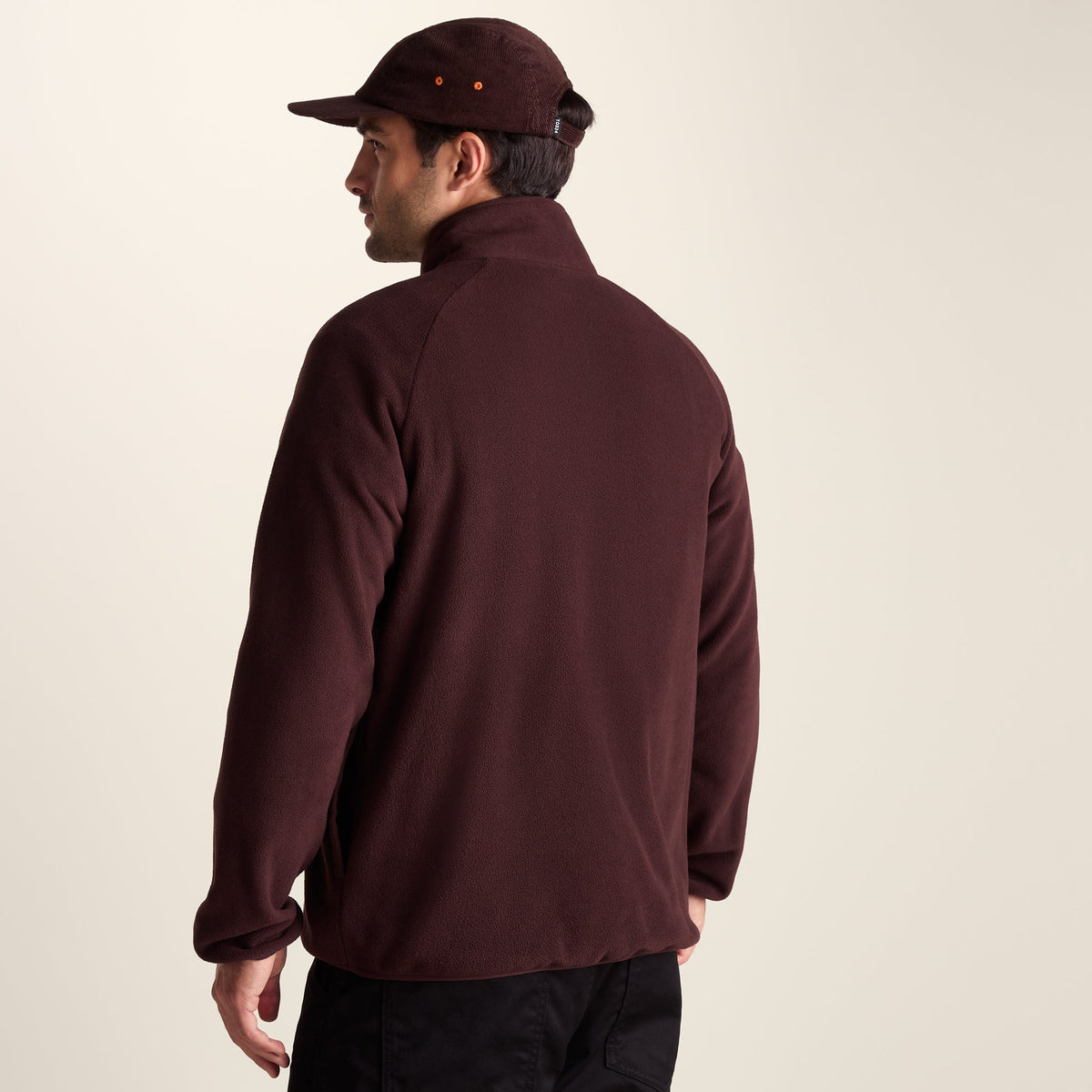 Barker Mens Midweight Microfleece Half Zip Pullover - Deep Brown - Image 3