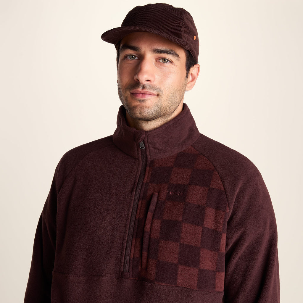 Barker Mens Midweight Microfleece Half Zip Pullover - Deep Brown - Image 5