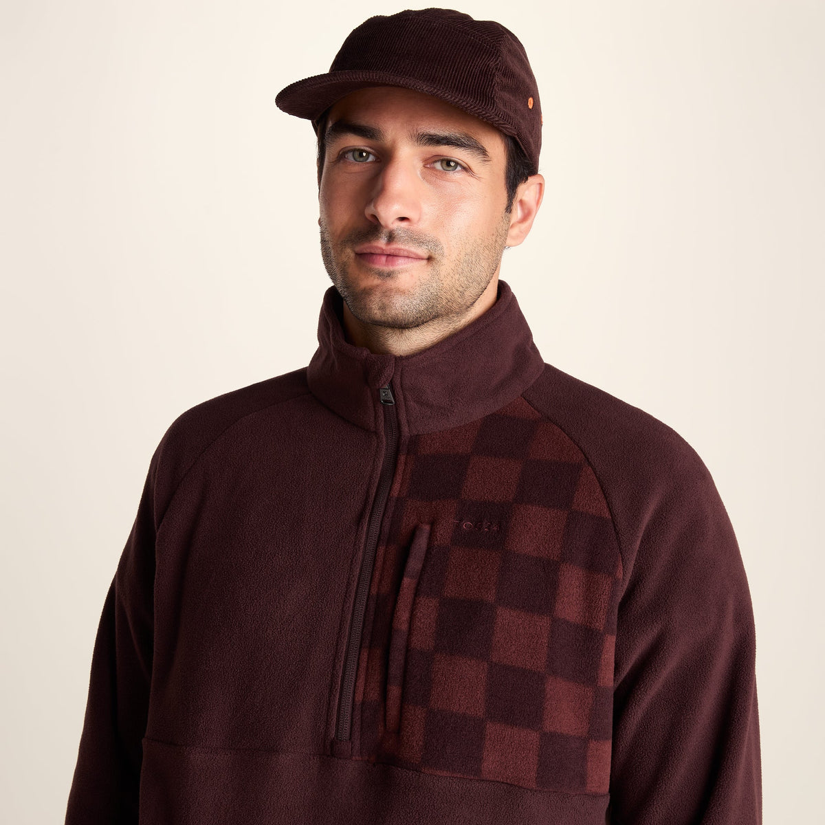Barker Mens Midweight Microfleece Half Zip Pullover - Deep Brown - Image 5