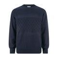 Bart Mens Textured Cable Knit Jumper - Deepest Blue - Image 7