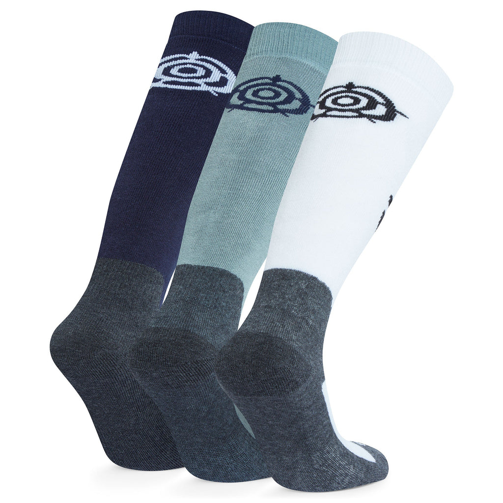 Bergenz 3 Pack Womens Ski Socks - Oxford Blue/Mist Grey/Optic White - Image 2
