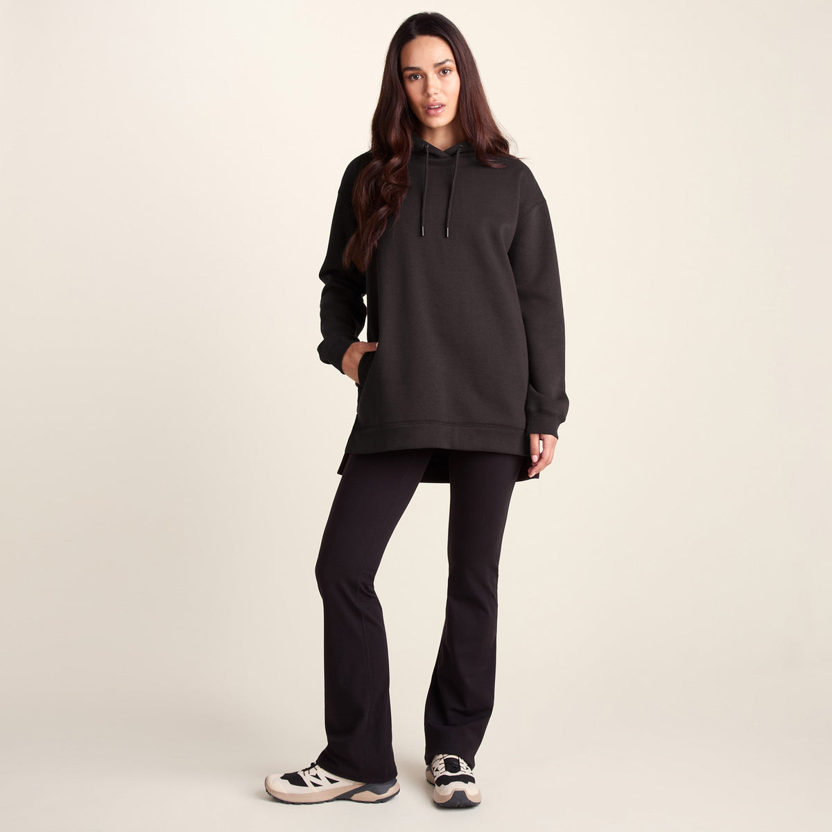 Betty Womens Longline Supersoft Hoody - Chocolate Brown - Image 2