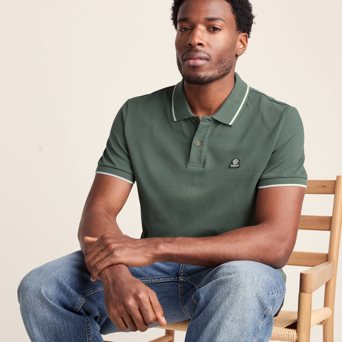 Binsoe Mens 100% Cotton Supersoft Polo Shirt - Light Forest - Image 5