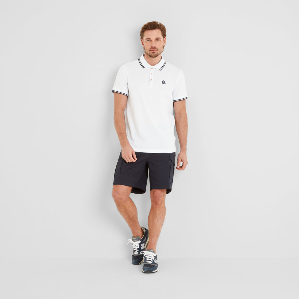 Biston Mens 100% Cotton Pique Polo Shirt - Optic White - Image 2