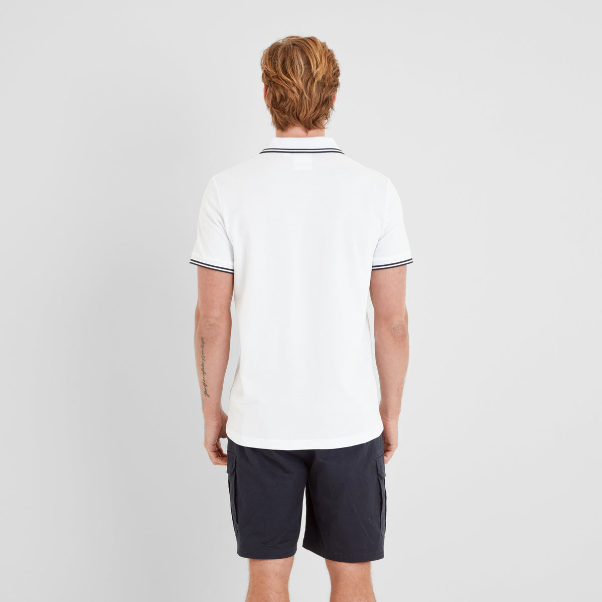 Biston Mens 100% Cotton Pique Polo Shirt - Optic White - Image 4