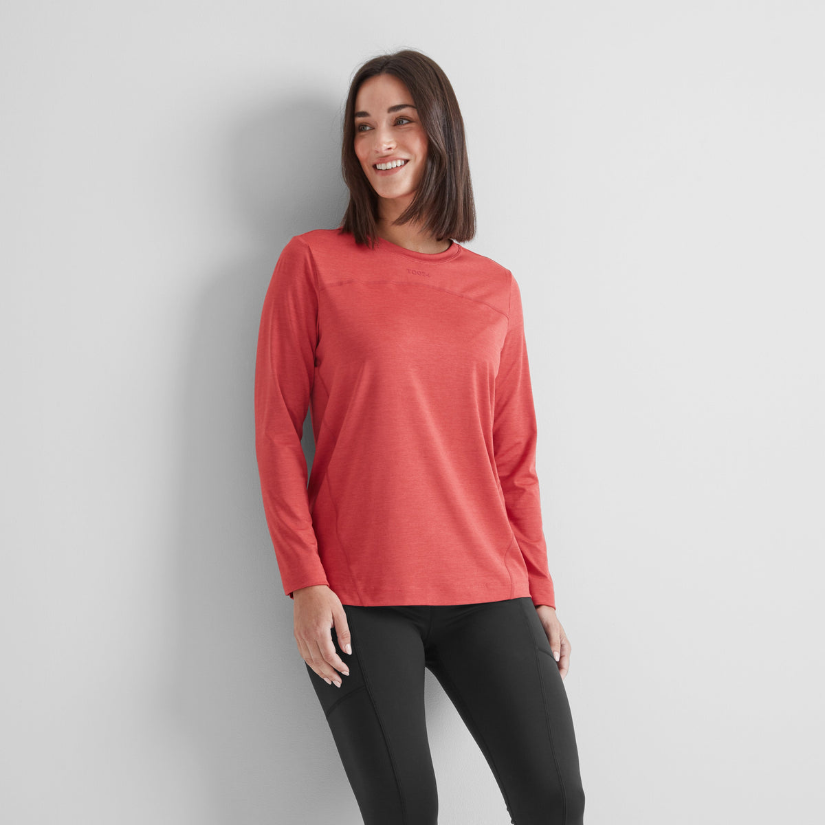 Blakely Womens Long Sleeve Performance Top - Cranberry Marl - Image 3