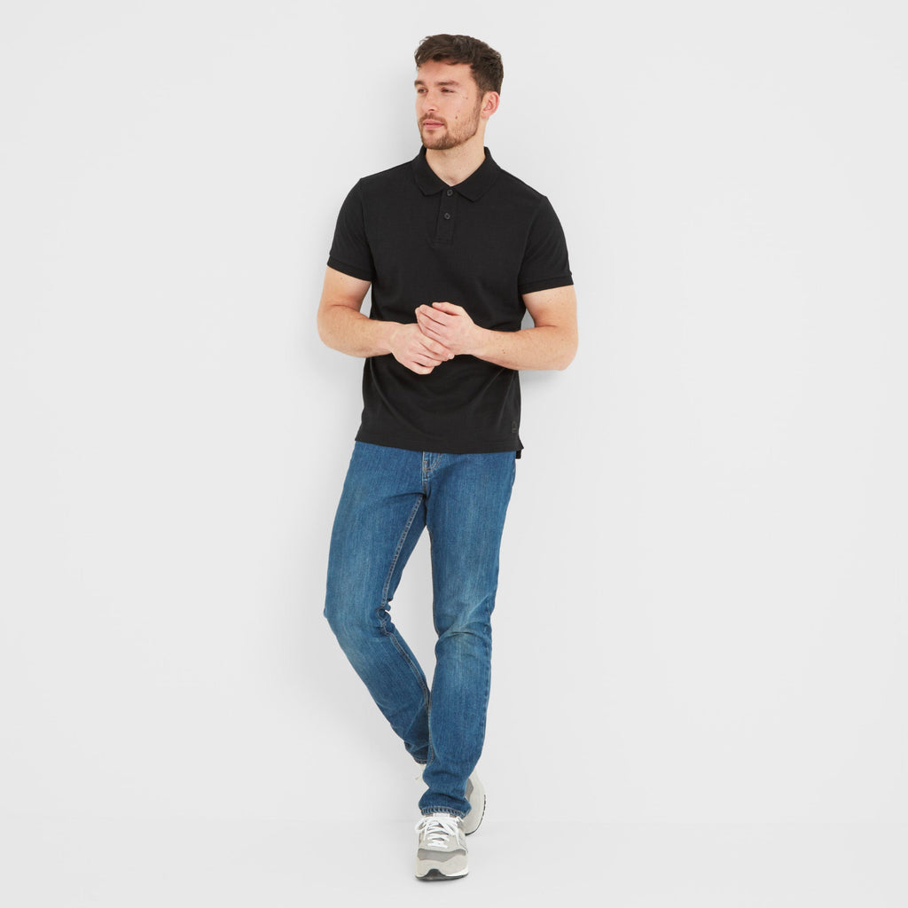 Bower Mens Polo Shirt - Black - Image 4