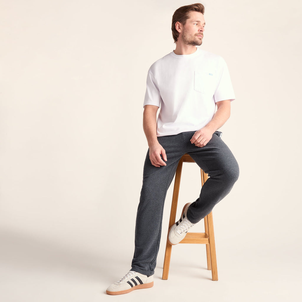 Bradley Mens Sweat Pants - Dark Grey Marl - Image 4