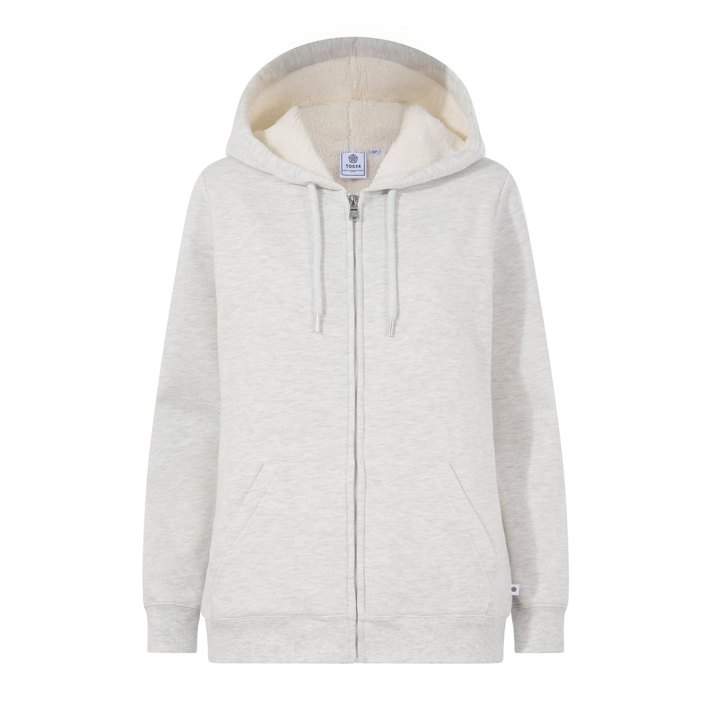 Bradshaw Womens Supersoft Sherpa Lined Zip Hoodie - Ice Grey Melange - Image 7