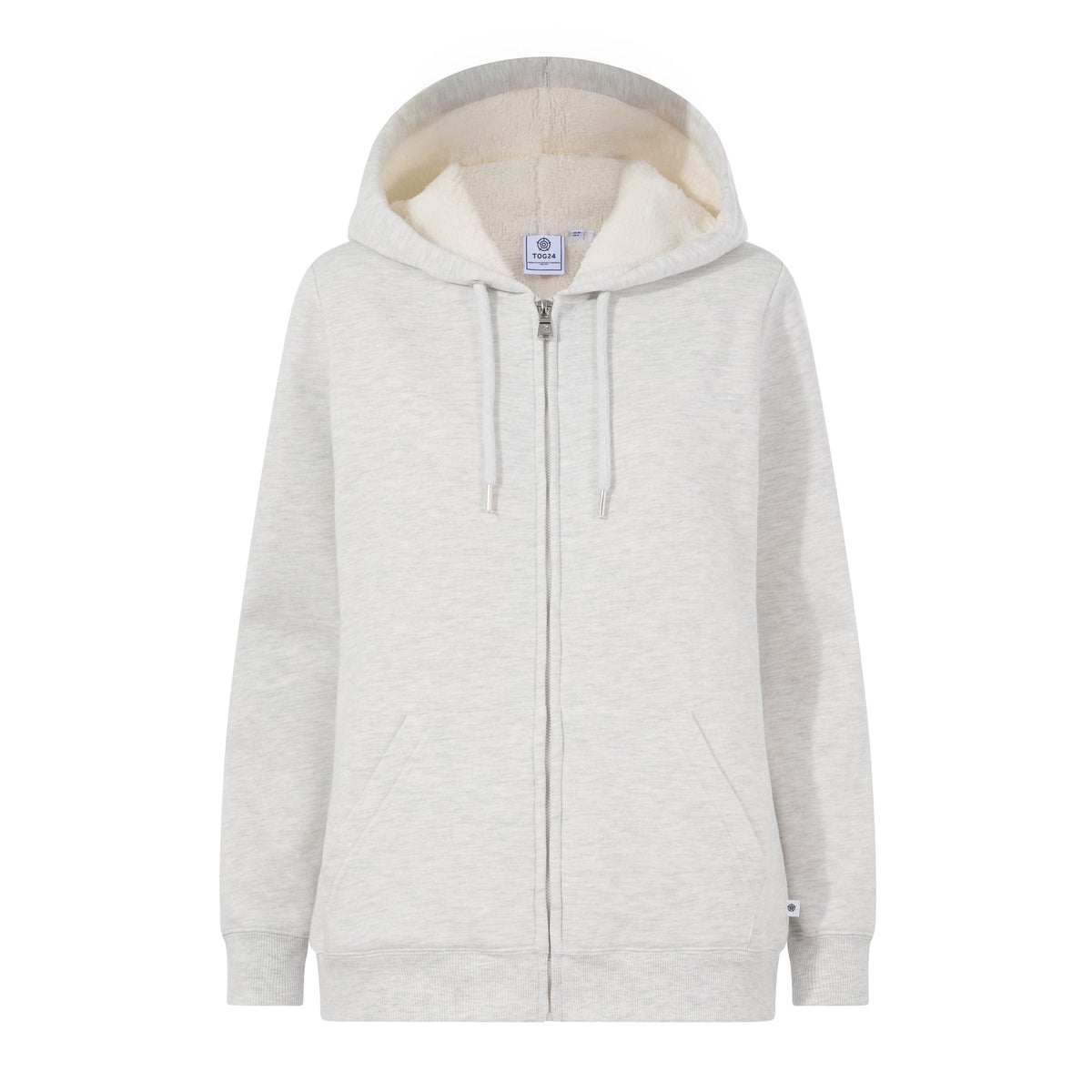 Bradshaw Womens Supersoft Sherpa Lined Zip Hoodie - Ice Grey Melange - Image 7