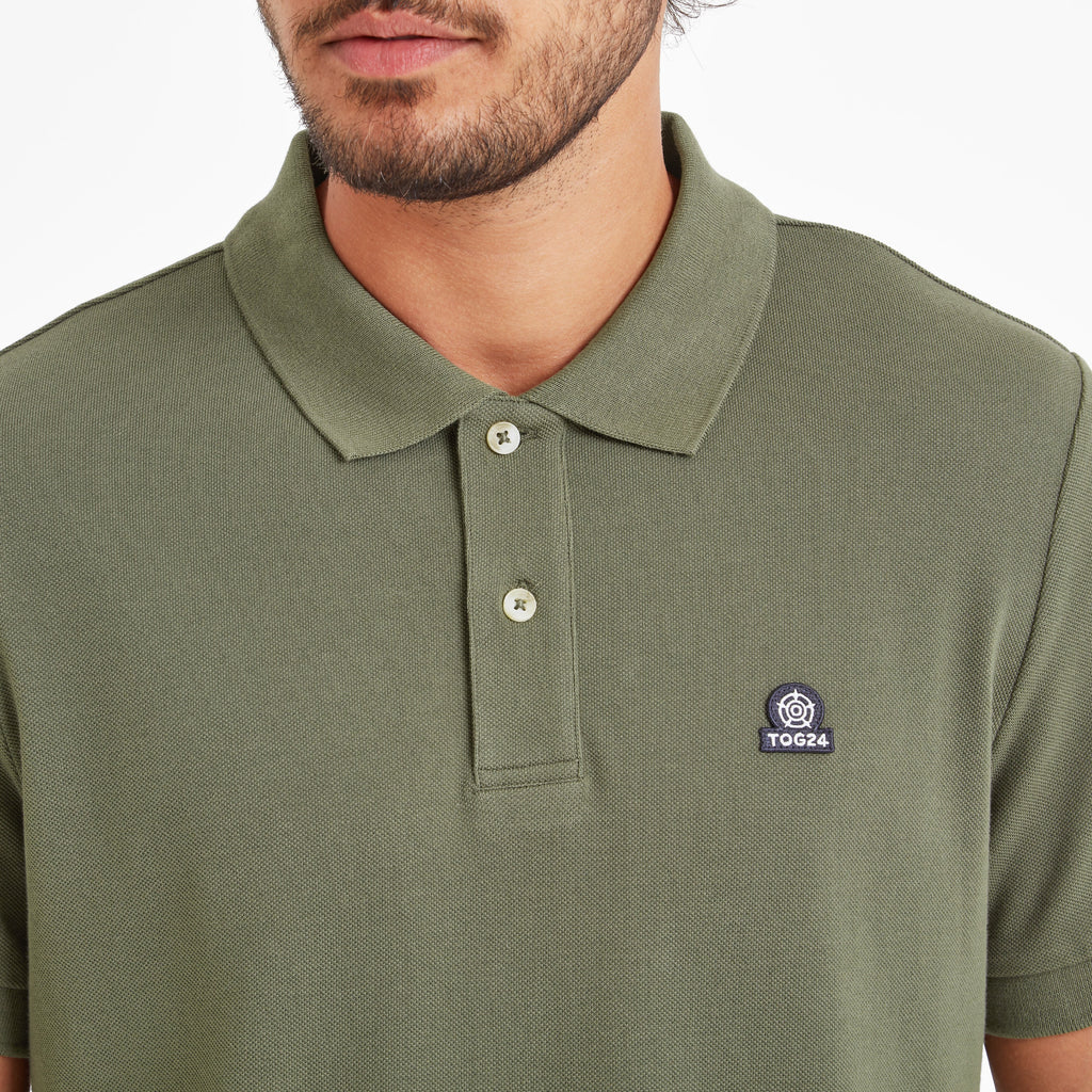 Braunton Mens 100% Cotton Pique Polo Shirt - Forage Green - Image 4