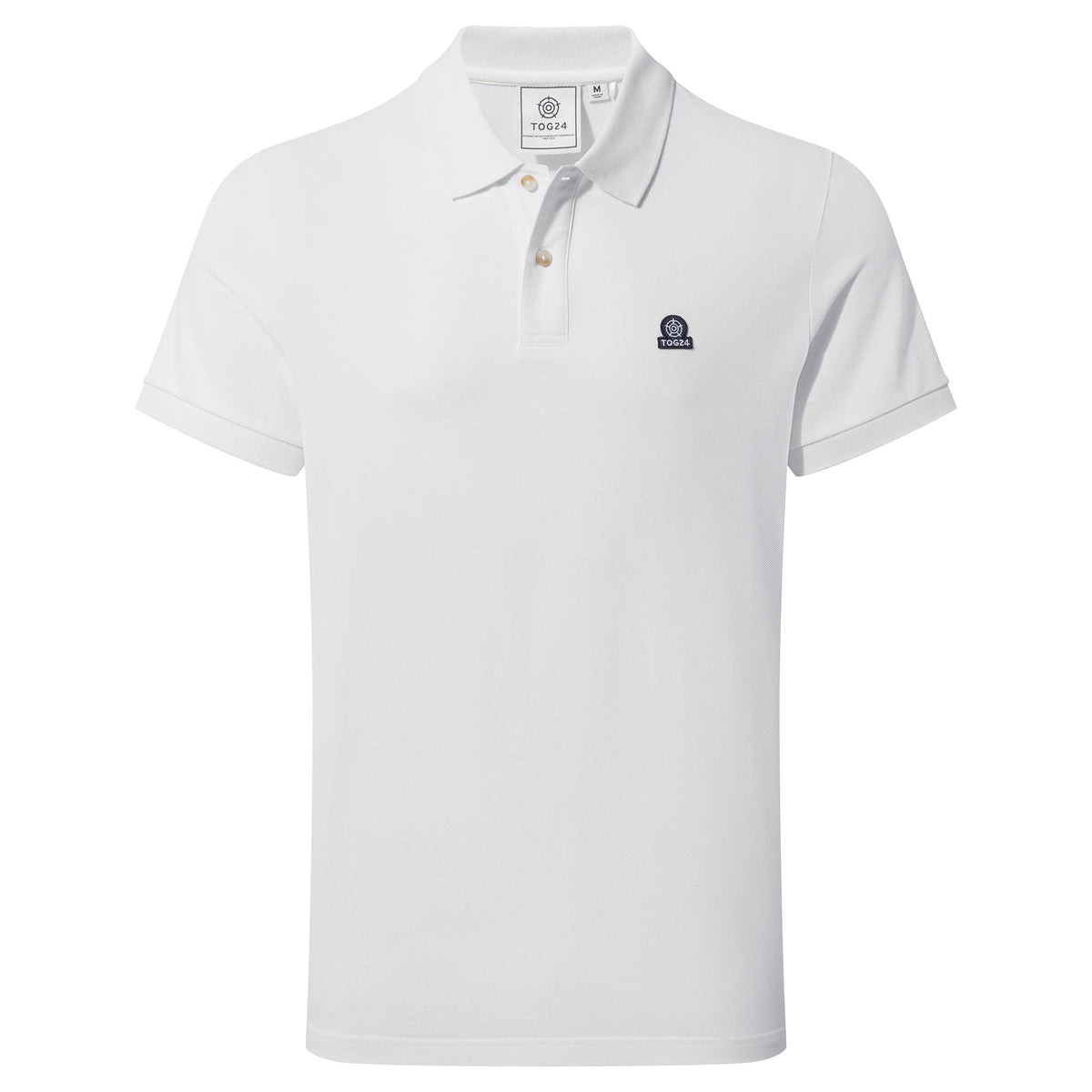 Braunton Mens 100% Cotton Pique Polo Shirt - Optic White - Image 6