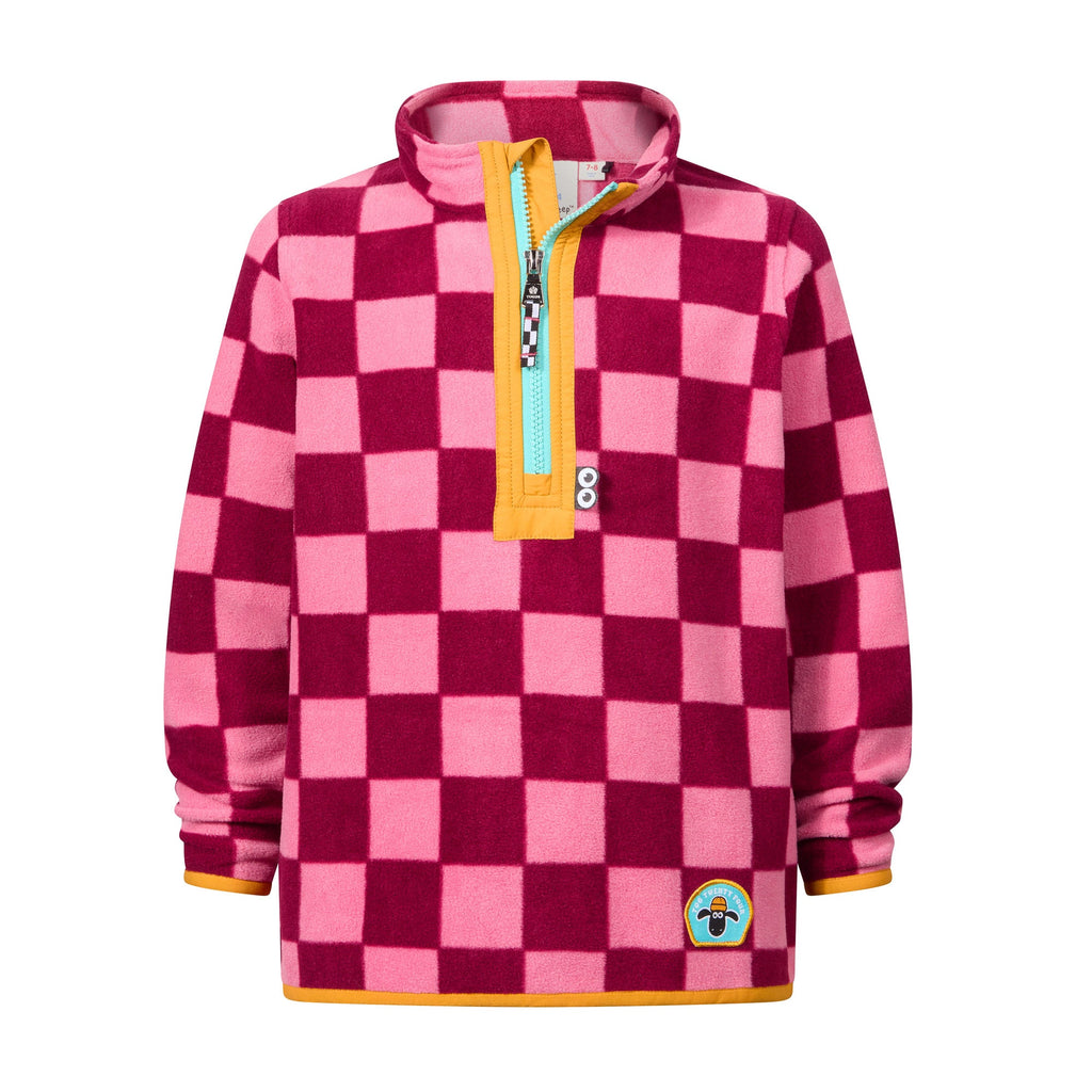 Brecknock Kids Shaun the Sheep Fleece Zip Neck - Candy Floss/Beetroot Red - Image 9