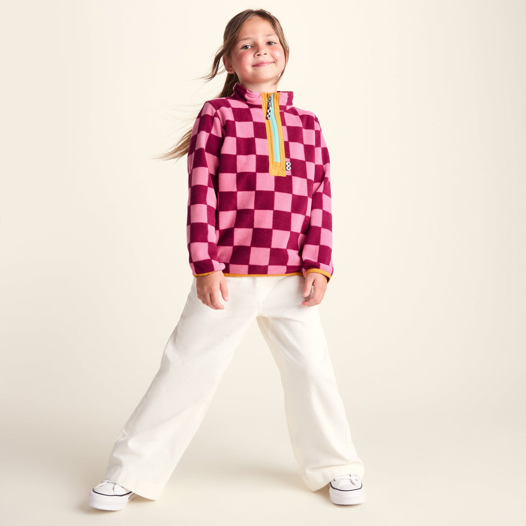 Brecknock Kids Shaun the Sheep Fleece Zip Neck - Candy Floss/Beetroot Red - Image 2