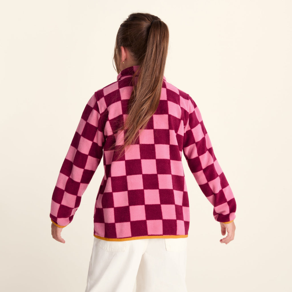 Brecknock Kids Shaun the Sheep Fleece Zip Neck - Candy Floss/Beetroot Red - Image 3