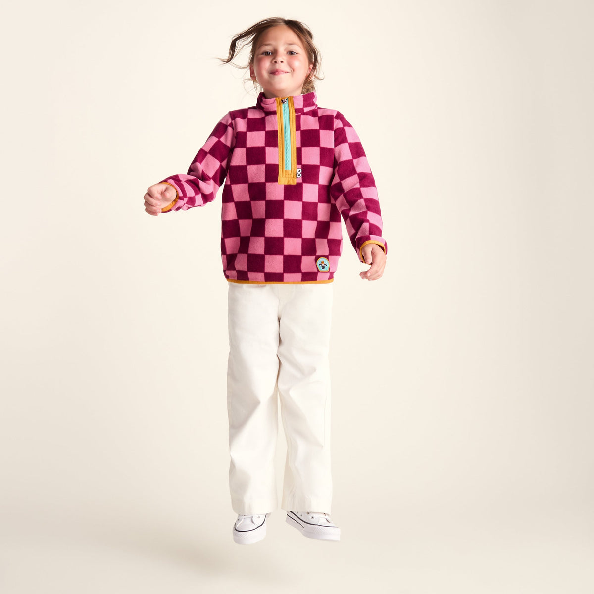 Brecknock Kids Shaun the Sheep Fleece Zip Neck - Candy Floss/Beetroot Red - Image 8