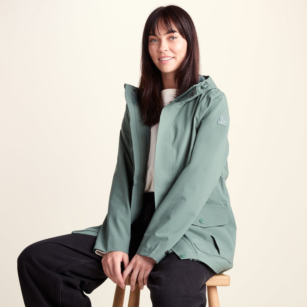 Burradon Womens Waterproof Jacket - Light Forest - Image 5