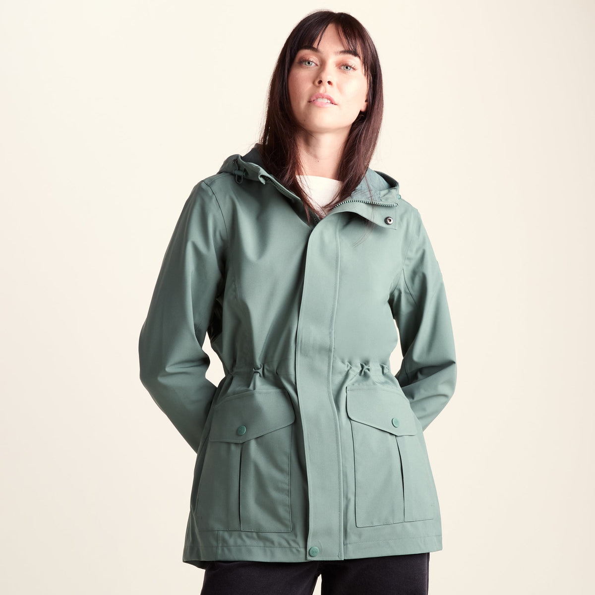 Burradon Womens Waterproof Jacket - Light Forest - Image 9