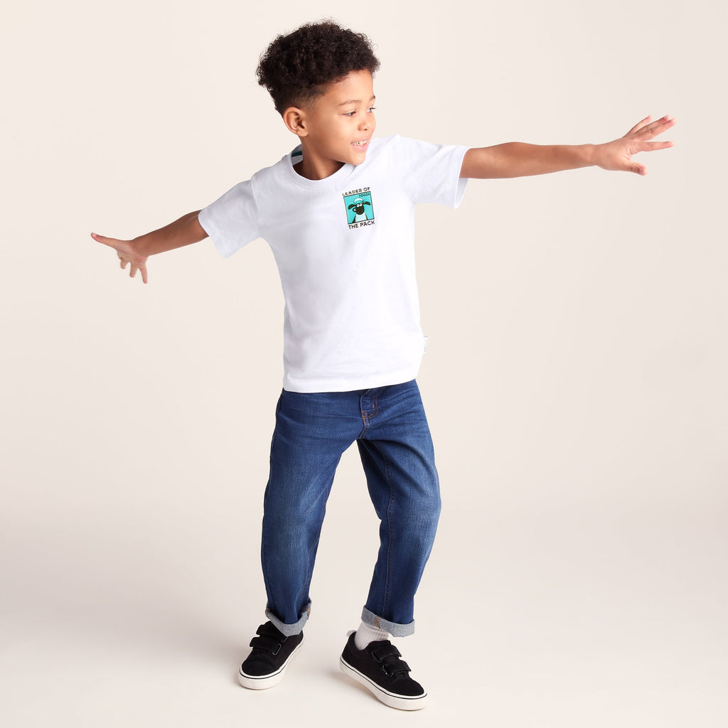 Cameroon Kids Shaun the Sheep T-Shirt - Optic White/Spearmint Green - Image 2