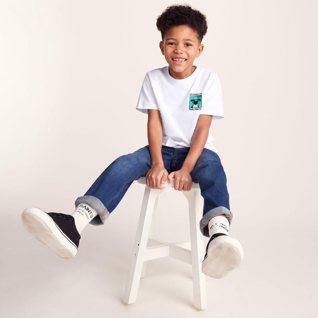 Cameroon Kids Shaun the Sheep T-Shirt - Optic White/Spearmint Green - Image 4