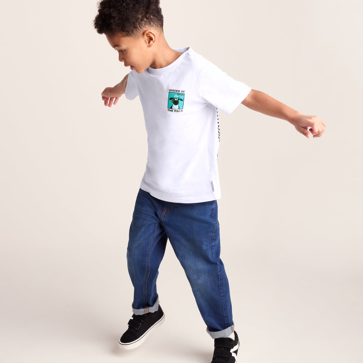 Cameroon Kids Shaun the Sheep T-Shirt - Optic White/Spearmint Green - Image 7
