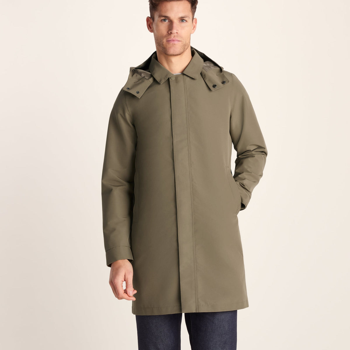 Chester Mens Waterproof Car Coat - Mushroom - Image 9