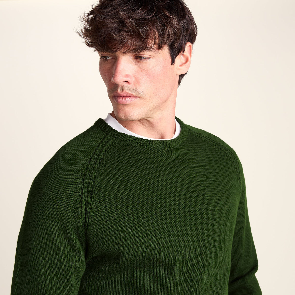 Chesney Mens Crew Neck Knit Jumper - Leaf Green - Image 5