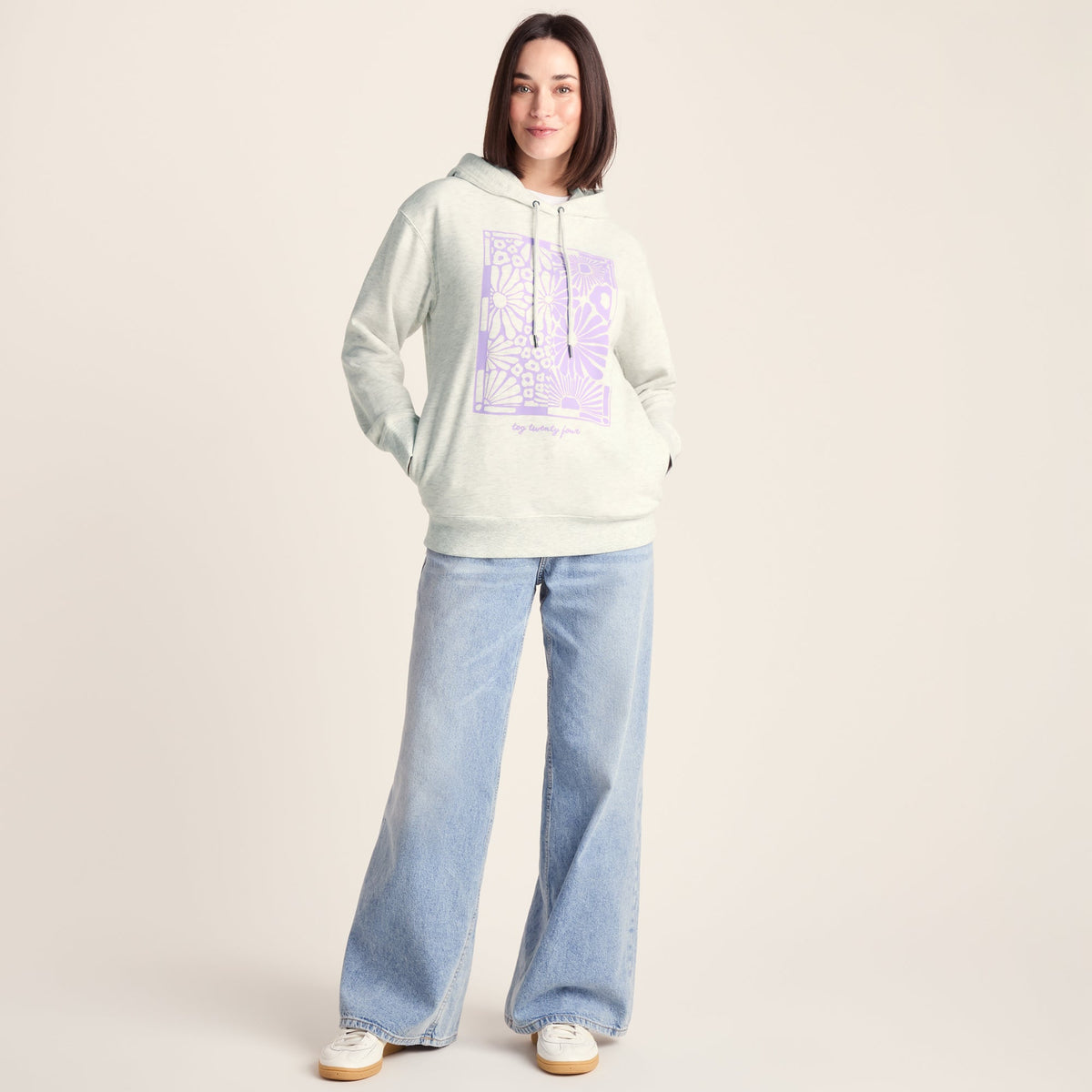 Ciara Womens Supersoft Relaxed Fit Hoody - Ice Grey Marl - Image 2