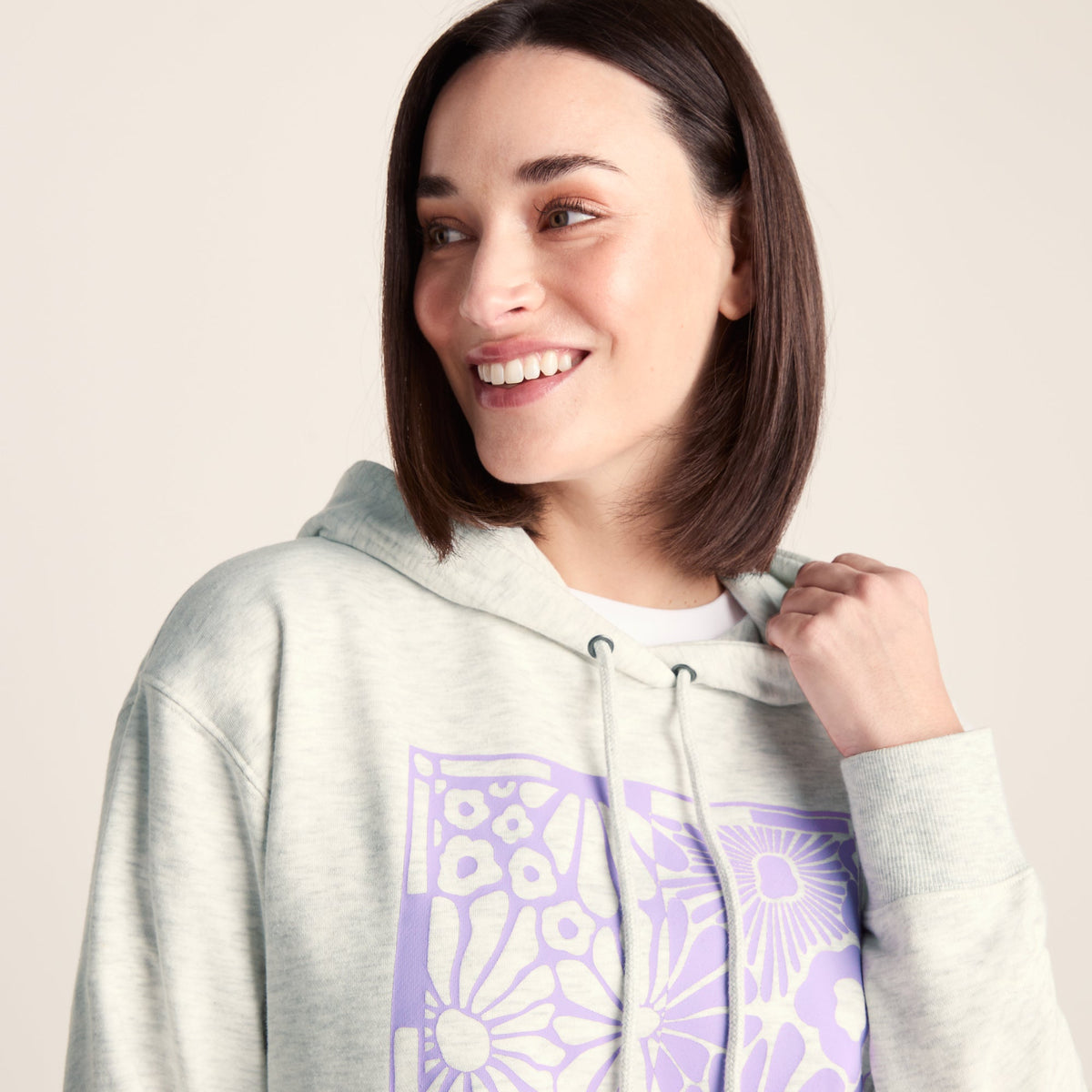 Ciara Womens Supersoft Relaxed Fit Hoody - Ice Grey Marl - Image 5