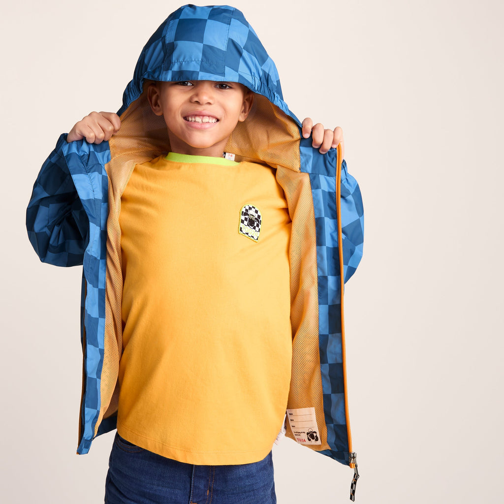 Cohampshire Kids Shaun the Sheep Waterproof Jacket - Bluebell/Night Blue Checkerboard - Image 7