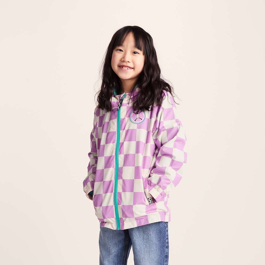 Cohampshire Kids Shaun the Sheep Waterproof Jacket - Lilac Haze/White Checkerboard - Image 7