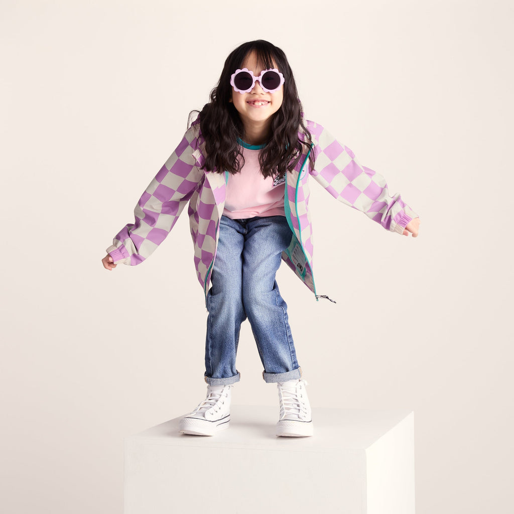 Cohampshire Kids Shaun the Sheep Waterproof Jacket - Lilac Haze/White Checkerboard - Image 8