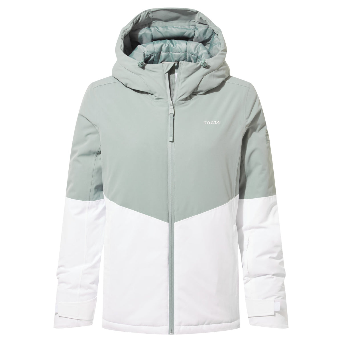 Corvara Womens Waterproof Insulated Ski Jacket - Mist Grey/Optic White - Image 9